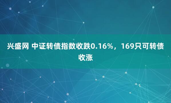 兴盛网 中证转债指数收跌0.16%，169只可转债收涨