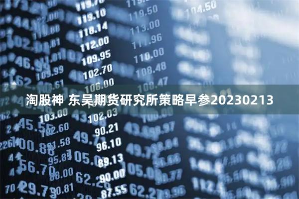 淘股神 东吴期货研究所策略早参20230213